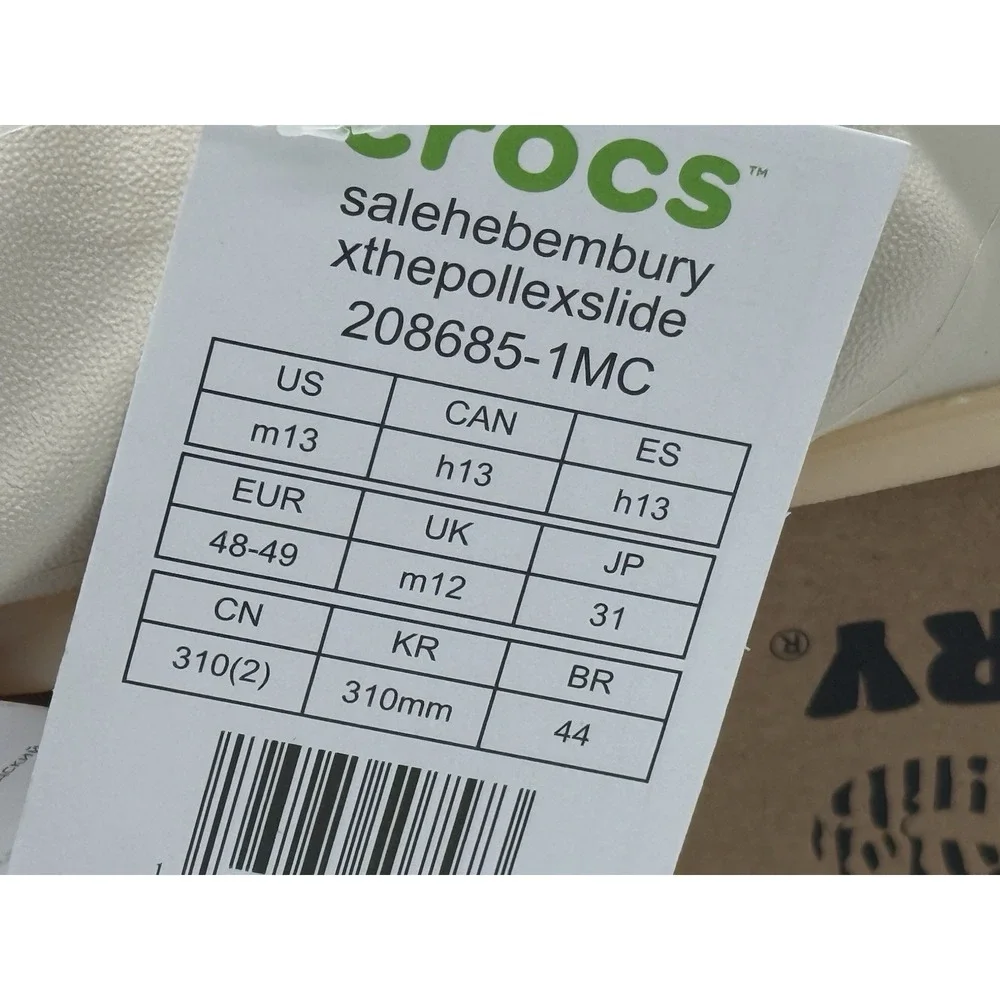 Size 13 - Bembury x Crocs 'Parsnip' The Pollex Slide 208685-1MC No Box Lid